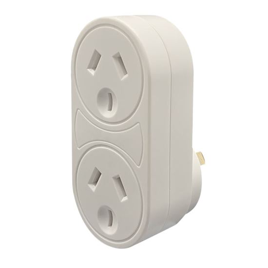 JACKSON Vertical Double Adaptor with 4,500A Surge Protection.