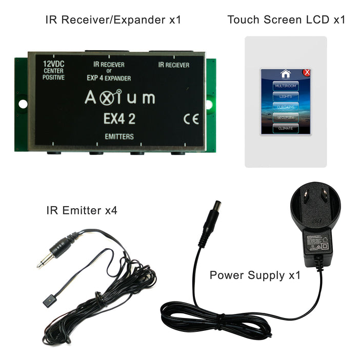 AXIUM Boardroom Control Kit 1 x KPC-N 1 x EX42 1 x Power Supply 4 x SIR1 Emitter