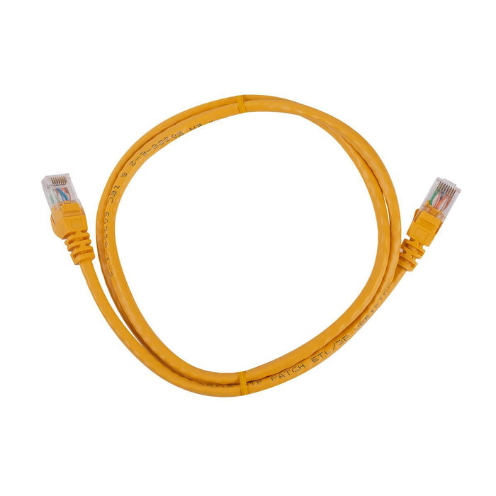 DYNAMIX 1m Cat6 Yellow UTP Patch Lead (T568A Specification) 250MHz 24AWG Slimlin