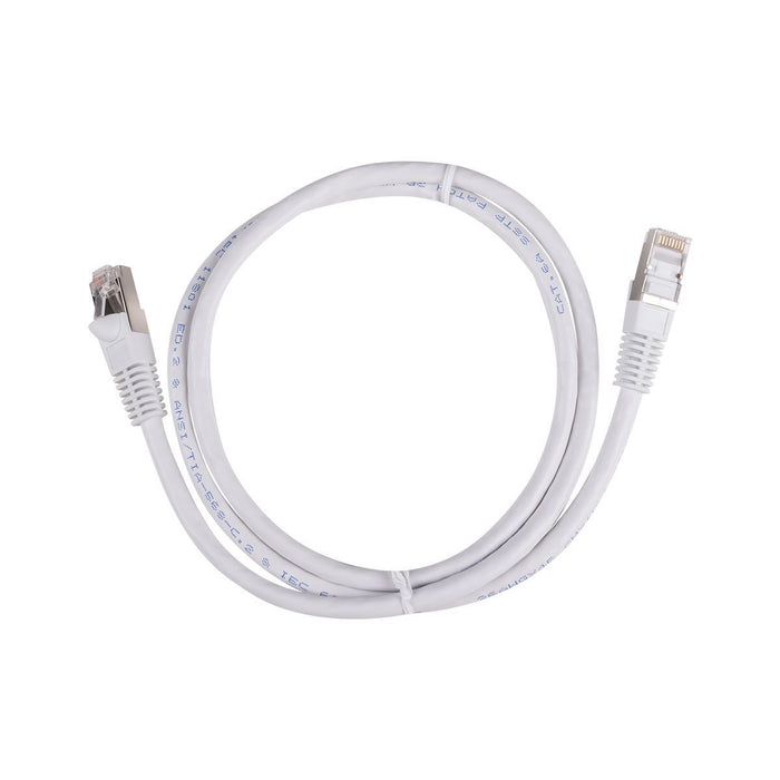 DYNAMIX 0.3m Cat6A S/FTP White Slimline Shielded 10G Patch Lead. 26AWG (Cat6 Aug