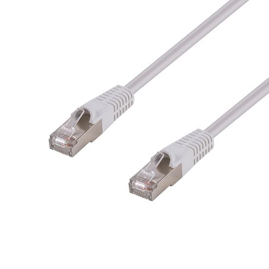 DYNAMIX 0.3m Cat6A S/FTP White Slimline Shielded 10G Patch Lead. 26AWG (Cat6 Aug