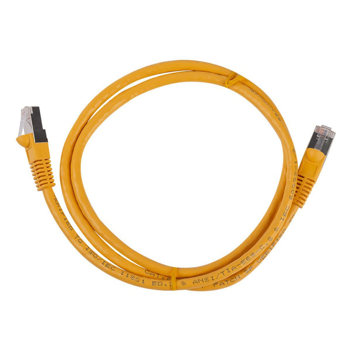 DYNAMIX 2m Cat6A S/FTP Yellow Slimline Shielded 10G Patch Lead. 26AWG (Cat6 Augm