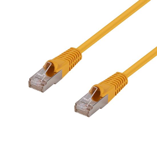 DYNAMIX 1m Cat6A S/FTP Yellow Slimline Shielded 10G Patch Lead. 26AWG (Cat6 Augm