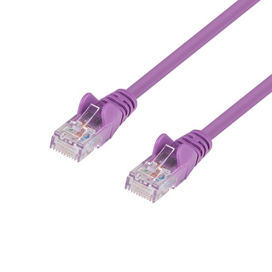 DYNAMIX 0.5m Cat6 UTP Cross Over Patch Lead - Purple with Label 24AWG Slimline S