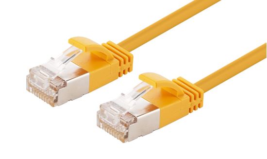 DYNAMIX 2.5m Cat6A S/FTP Yellow Ultra-Slim Shielded 10G Patch Lead (34AWG) with