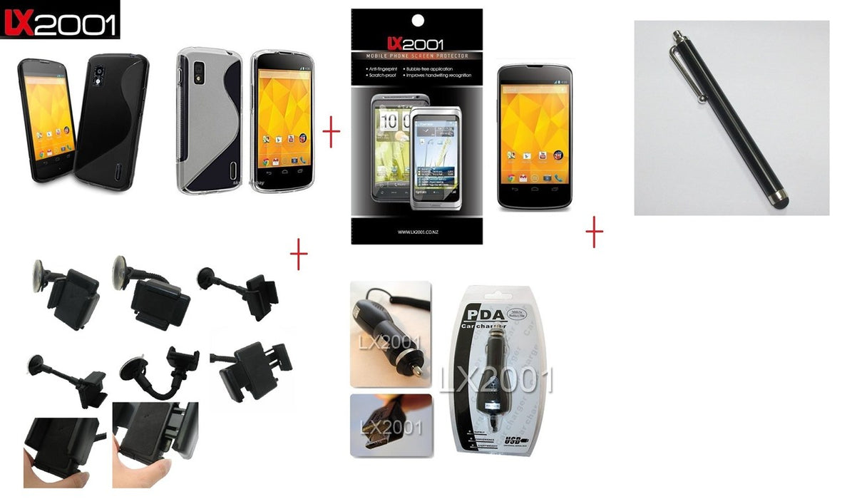 LG Nexus 4 Case Car Kit Holder Charger Stylus